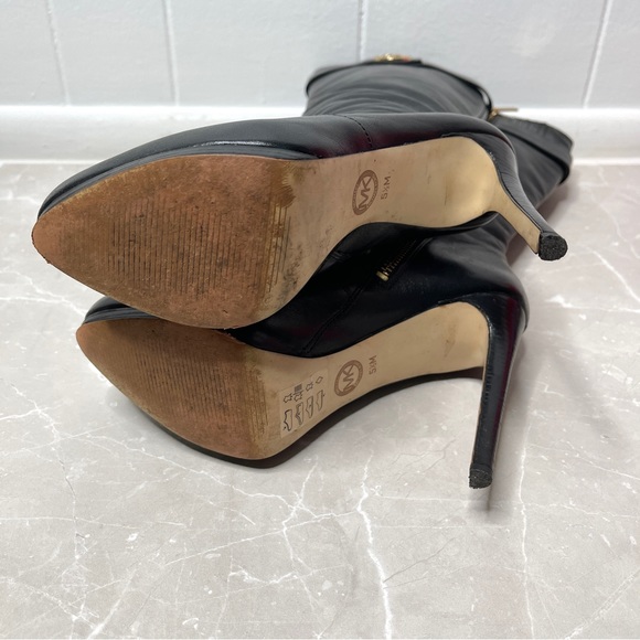 Michael Kors Black Leather Caroline Tall Boots With Box - Picture 16 of 16